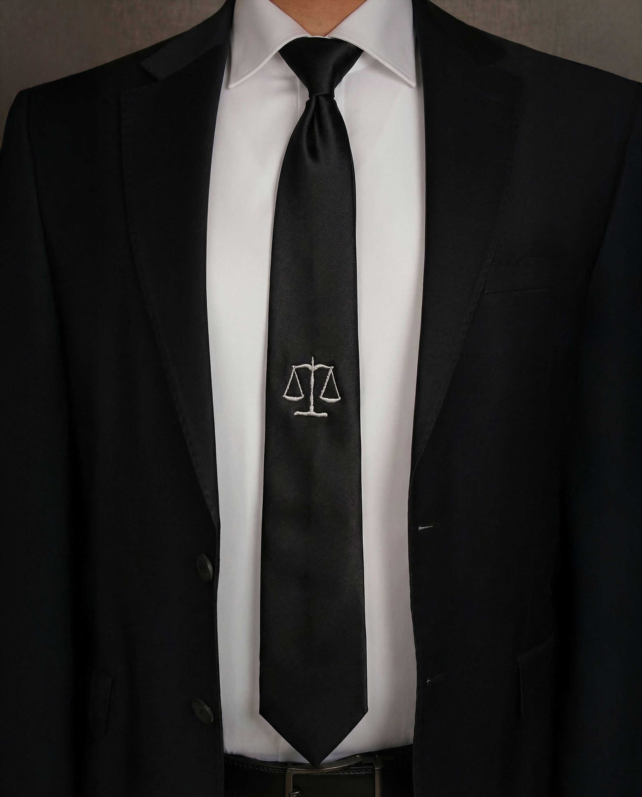 ربطة عنق رمادية بيسك جاهزة