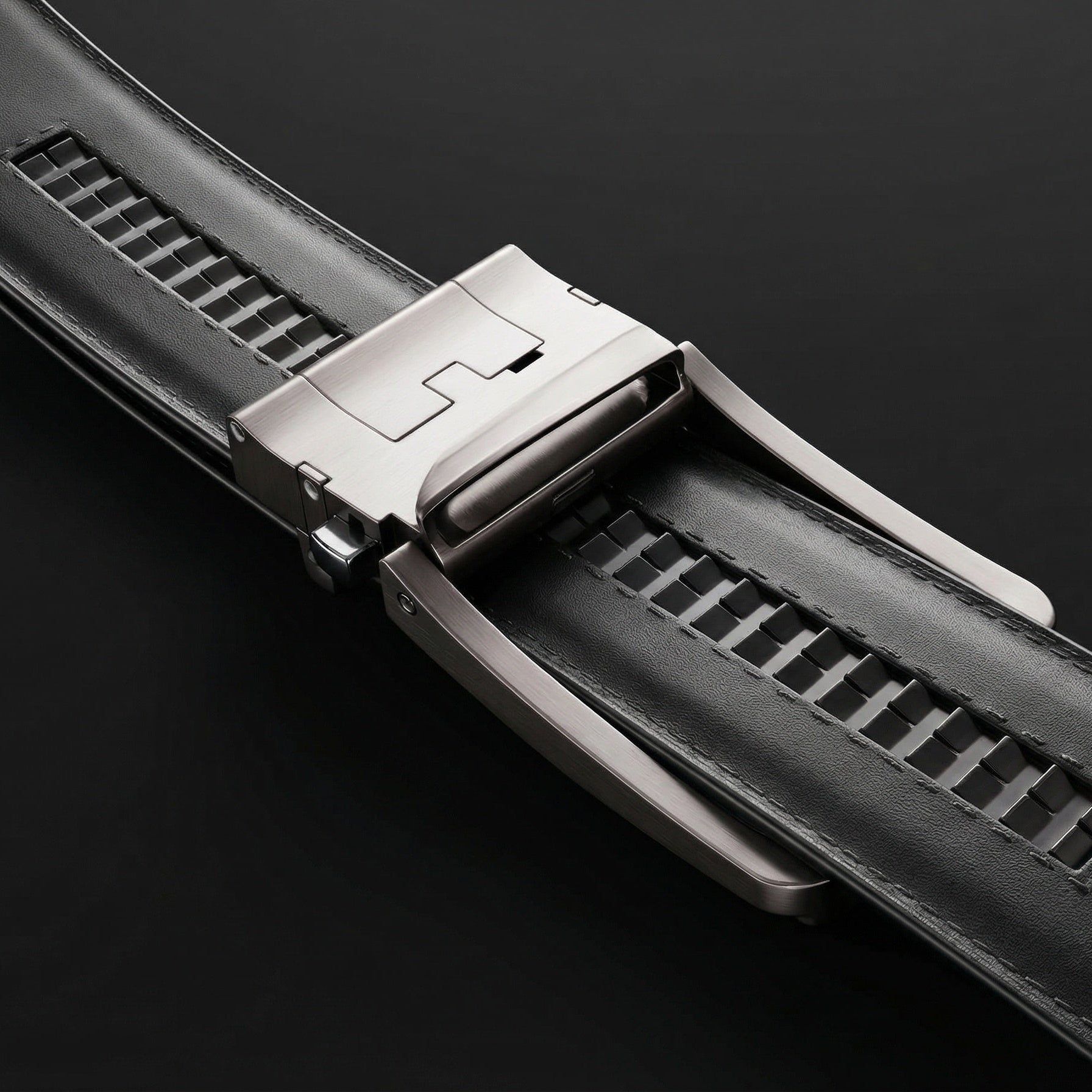 حزام بدون ثقوب - جلد طبيعي مقسم