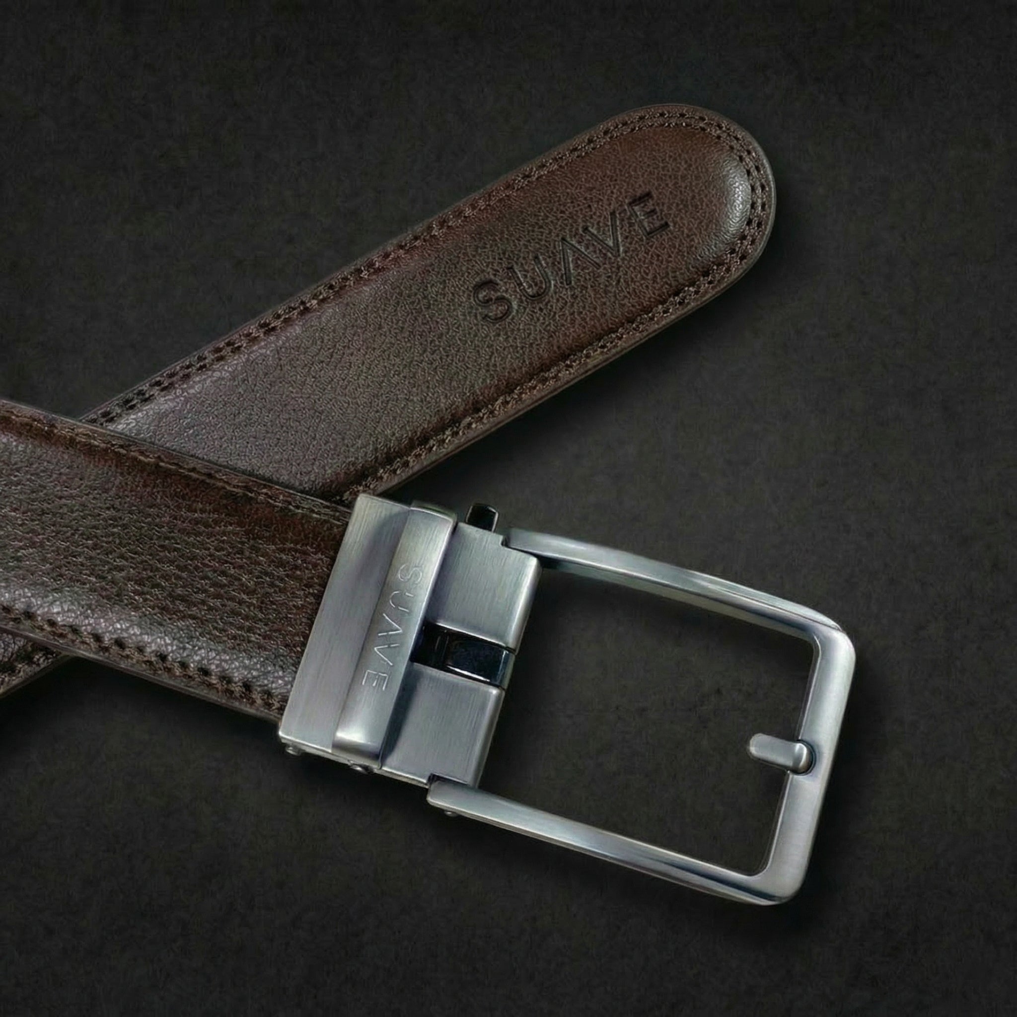 حزام بدون ثقوب - جلد طبيعي مقسم